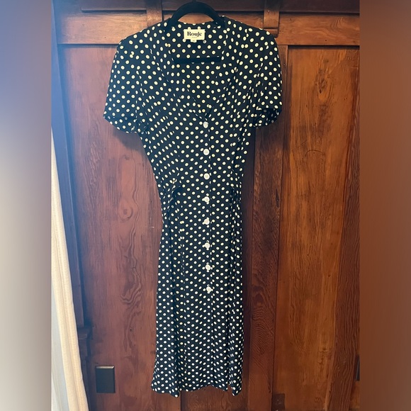 ROUJE Paris Marin dress black and white polka dot - Picture 6 of 8